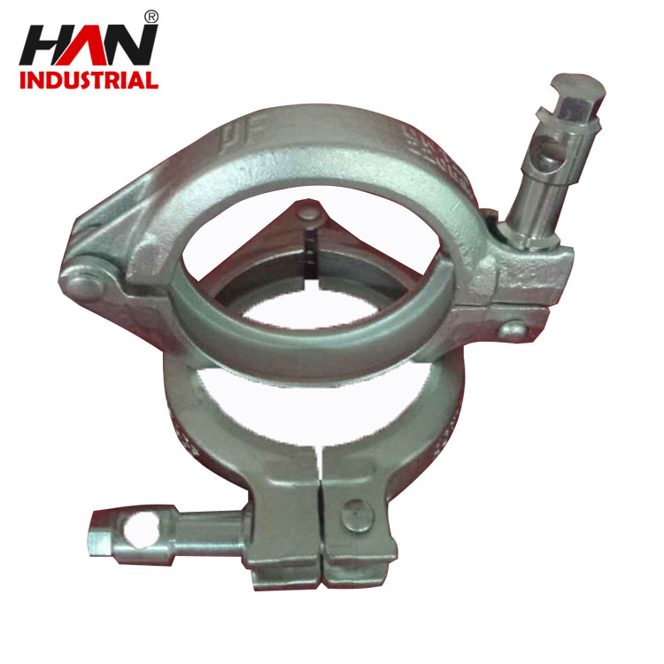 OEM 10010238 Standard Two Bolt Galvanized Steel Snap-joint Coupling with Support / Concrete Pump Clamp 
